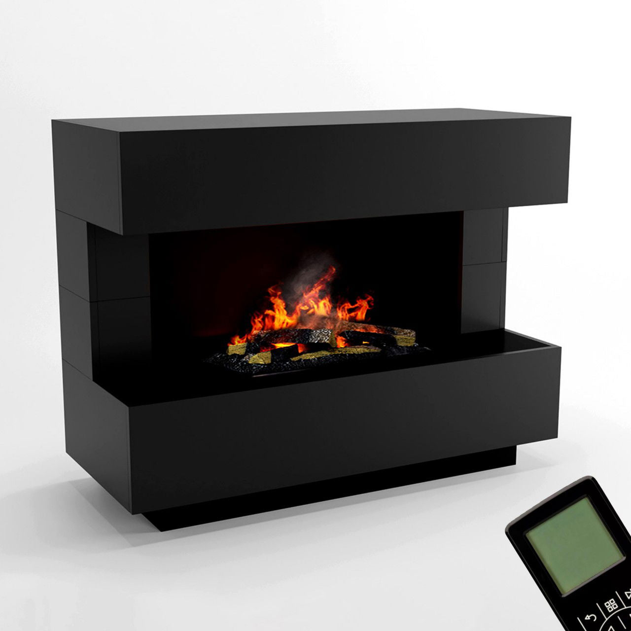 Glow Fire Kant Elektrokamin Opti-Myst Cassette 600 mit Holzdekoration