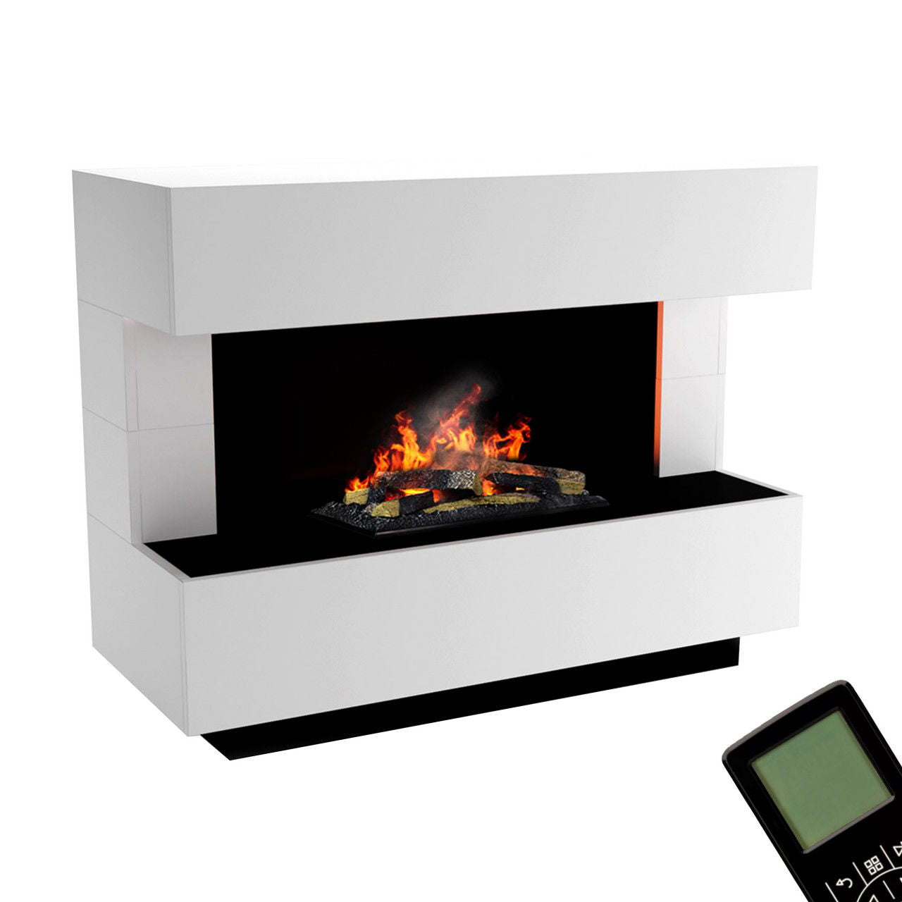 Glow Fire Kant Weiß Elektrokamin mit Wasserdampf