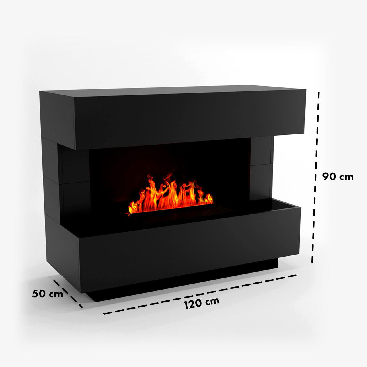 Glow Fire Kant Elektrokamin Opti-Myst Cassette 500 ohne Holzdekoration