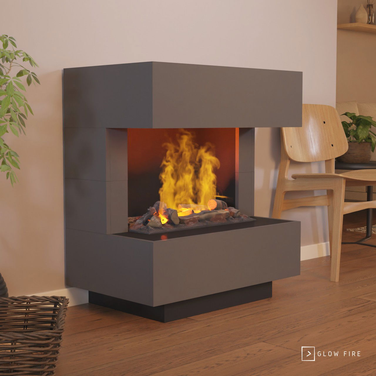 Glow Fire Kleist Grau Elektrokamin mit Wasserdampf