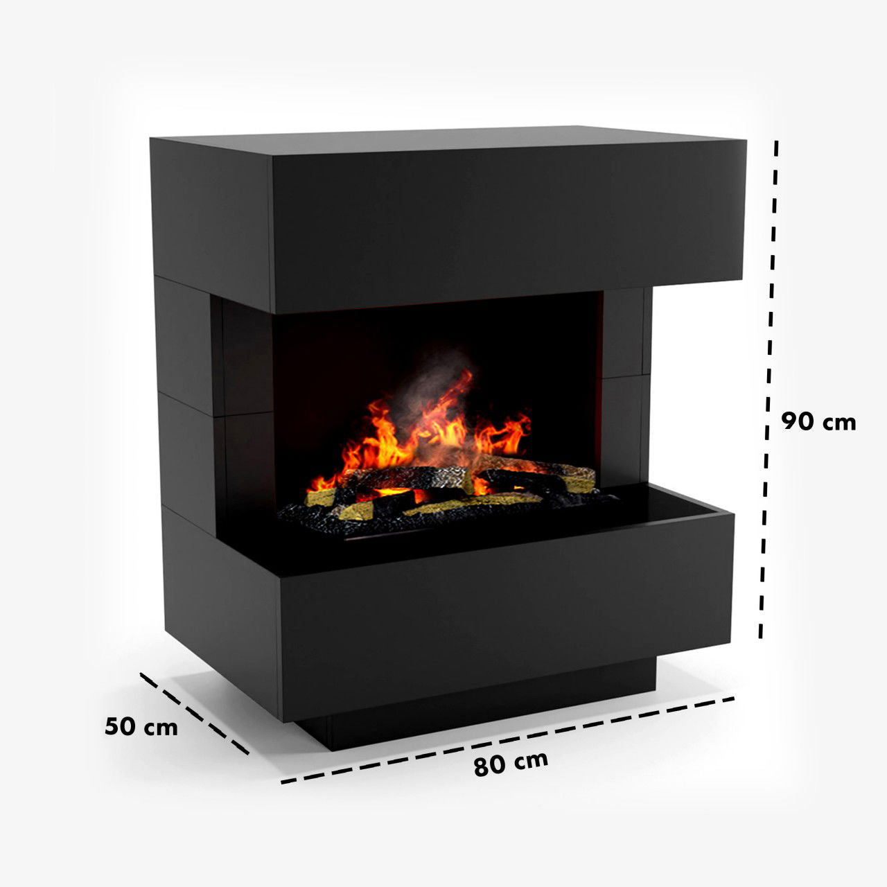 Glow Fire Kleist Elektrokamin Opti-Myst Cassette 600 mit Holzdekoration