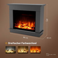 Glow Fire Atlas Grau Elektrokamin