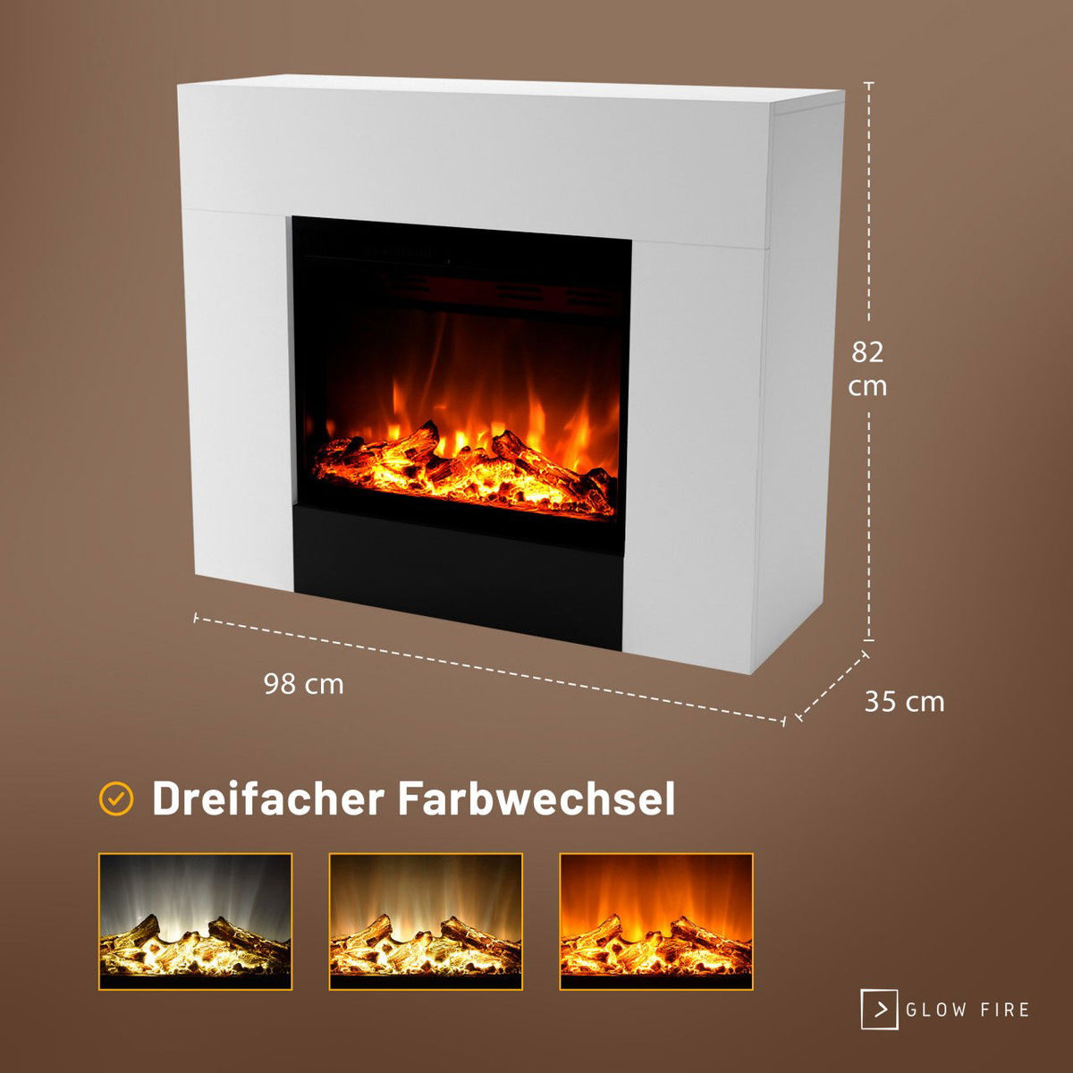 Glow Fire Metis Weiß Elektrokamin