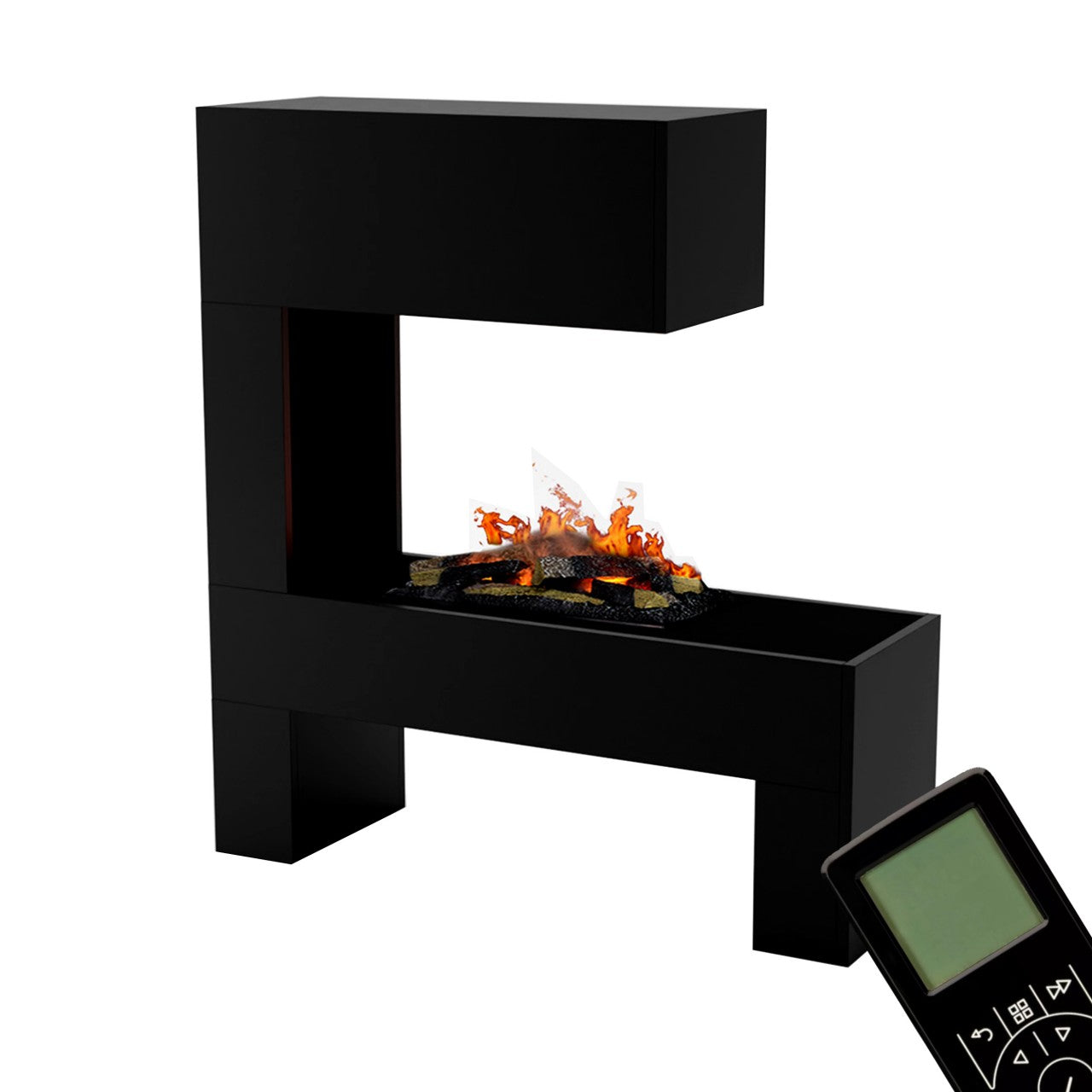 Glow Fire Mozart Schwarz Elektrokamin mit Wasserdampf