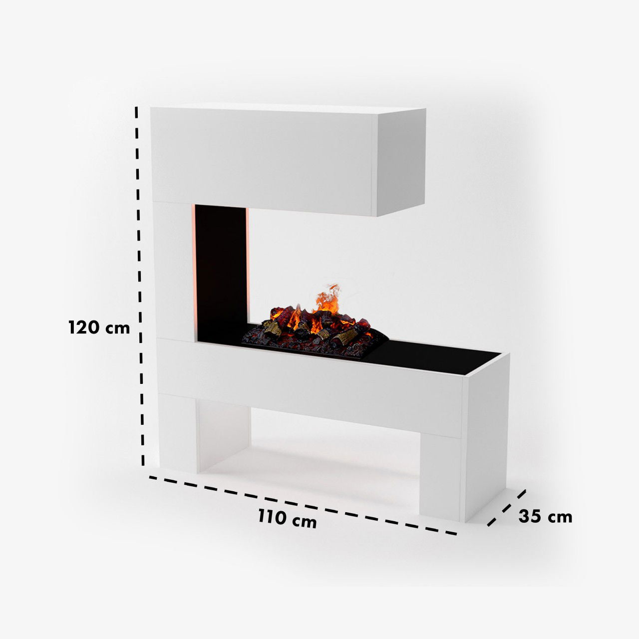 Glow Fire Mozart Weiß Elektrokamin mit Wasserdampf