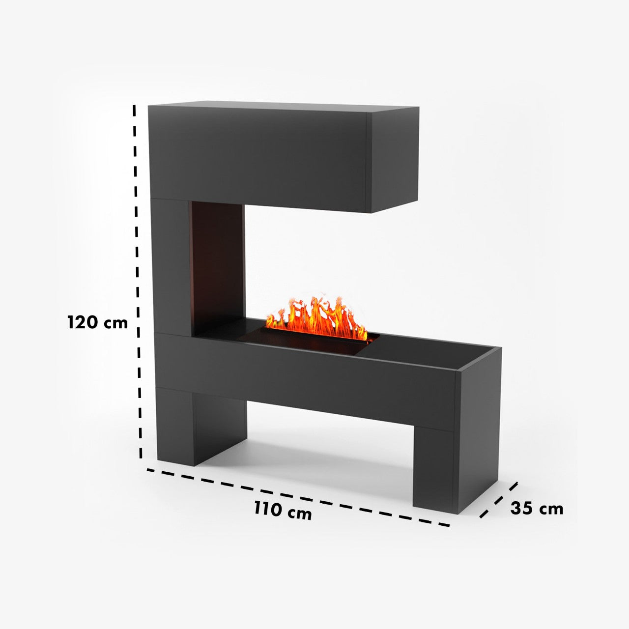 Glow Fire Mozart Grau Elektrokamin mit Wasserdampf