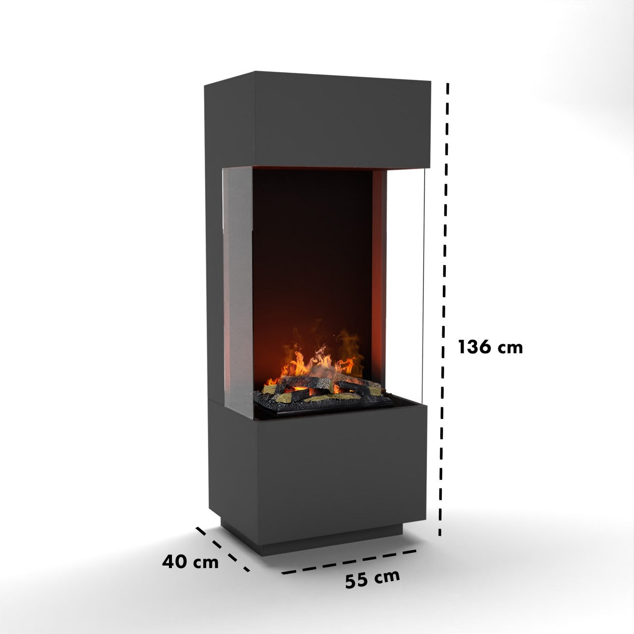Glow Fire OGF 1 Grau Elektrokamin mit Wasserdampf
