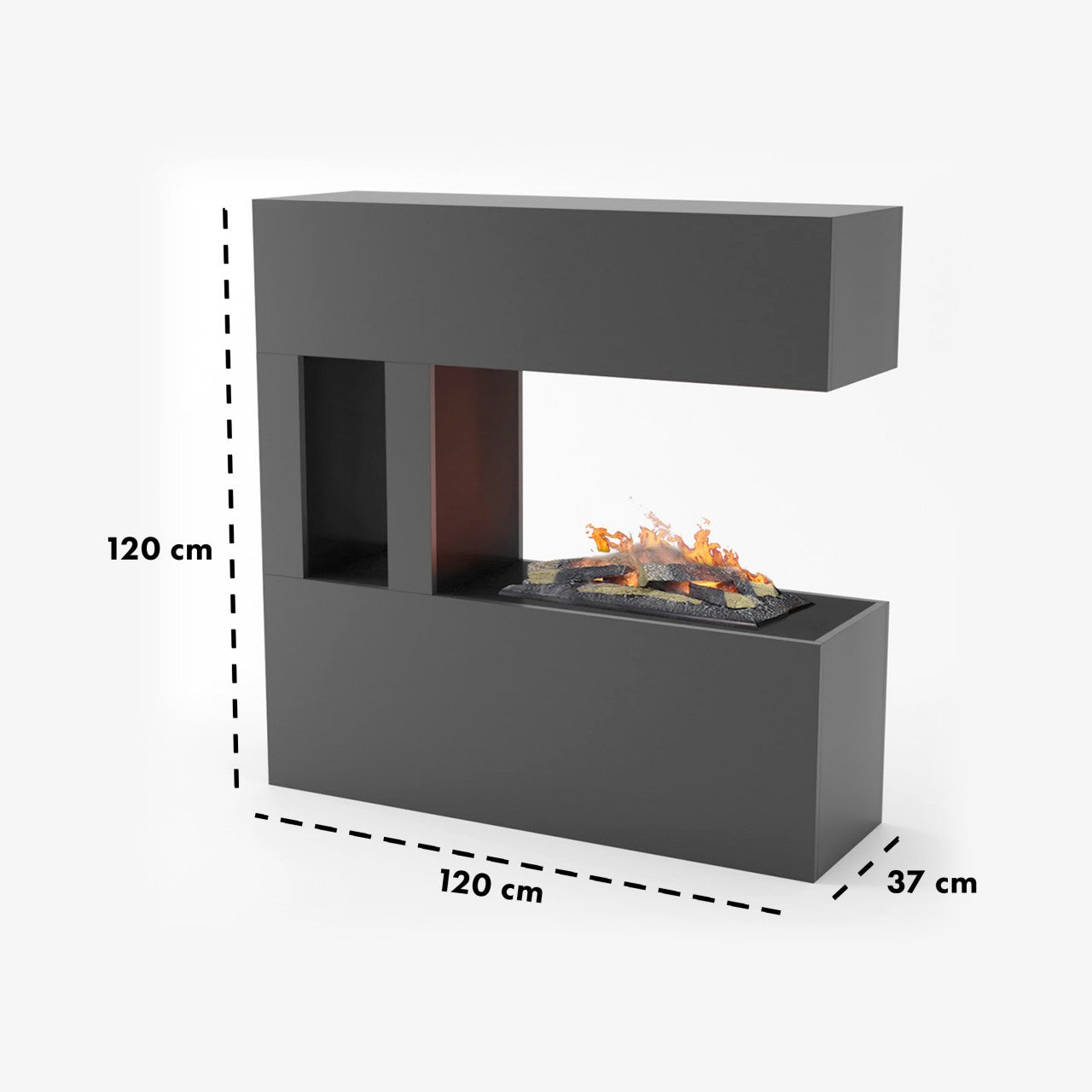 Glow Fire Schiller Pocket Grau Elektrokamin mit Wasserdampf