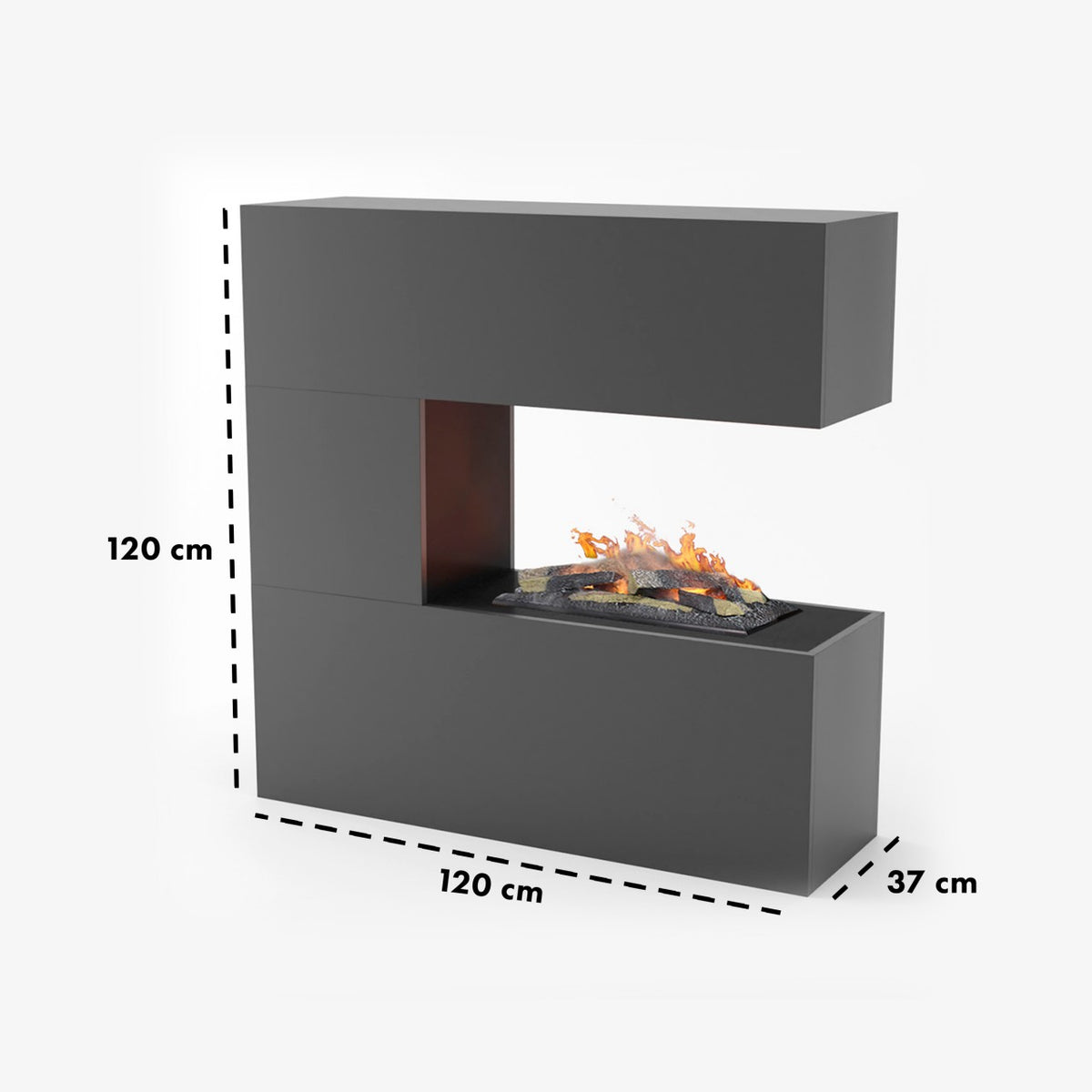 Glow Fire Schiller Grau Elektrokamin mit Wasserdampf