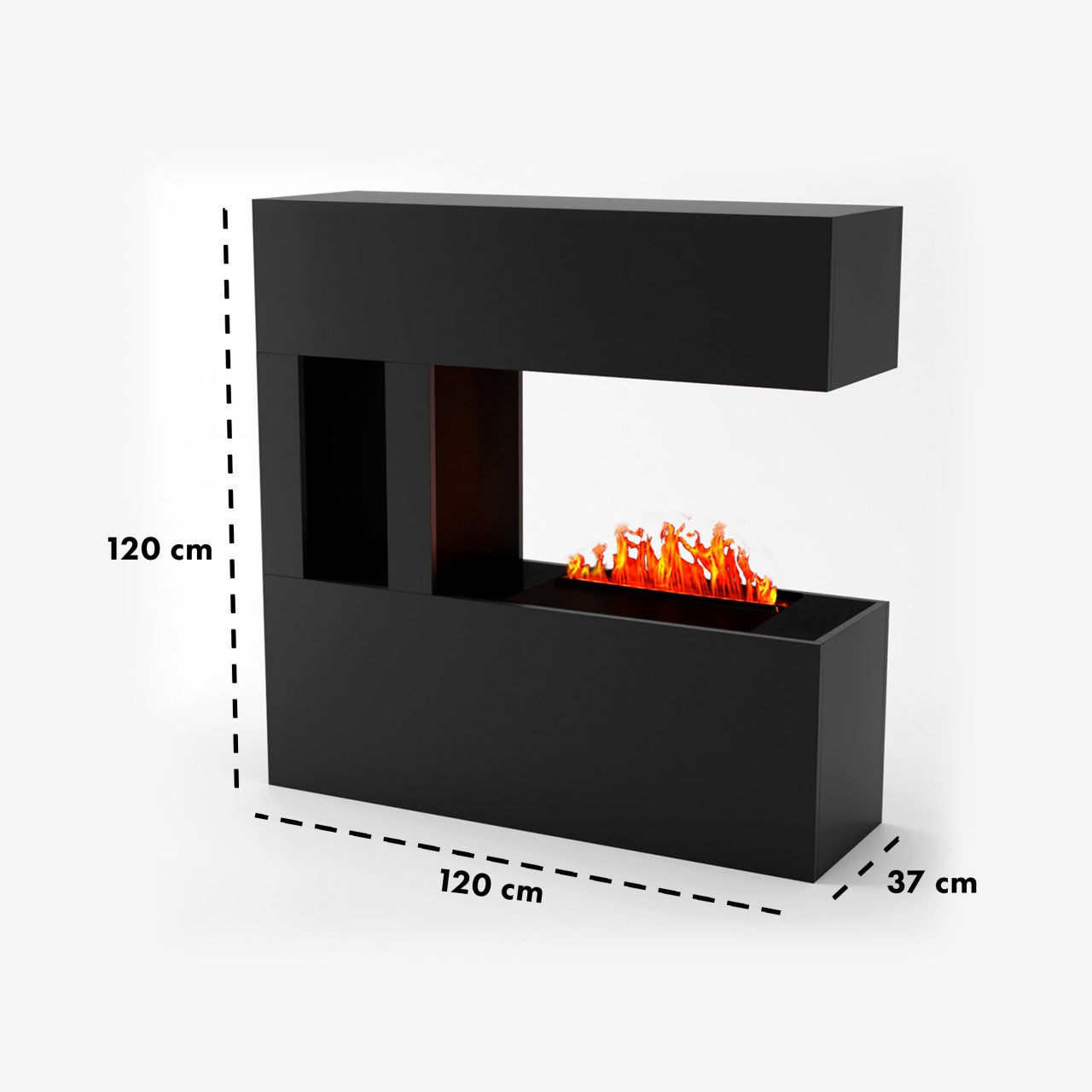 Glow Fire Schiller Pocket Schwarz Elektrokamin mit Wasserdampf