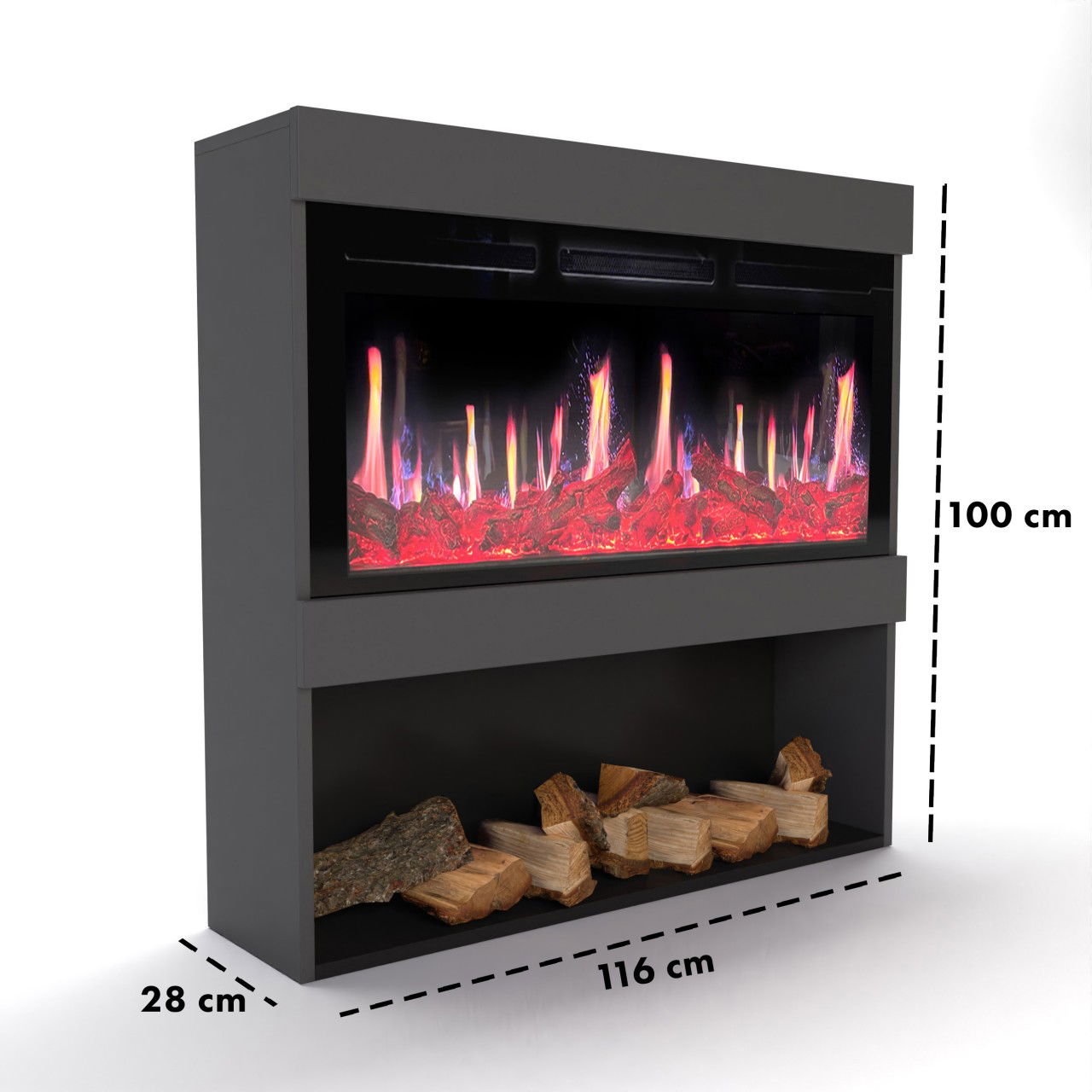 Glow Fire SCM-2 Grau Elektrokamin 