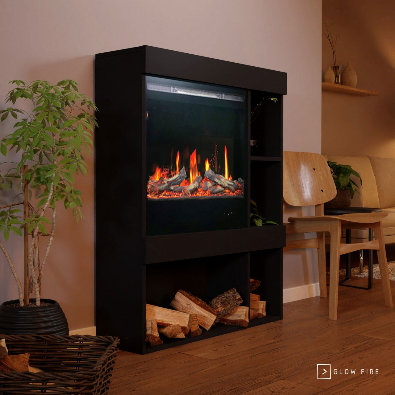 Glow Fire SCM-3 Schwarz Elektrokamin 
