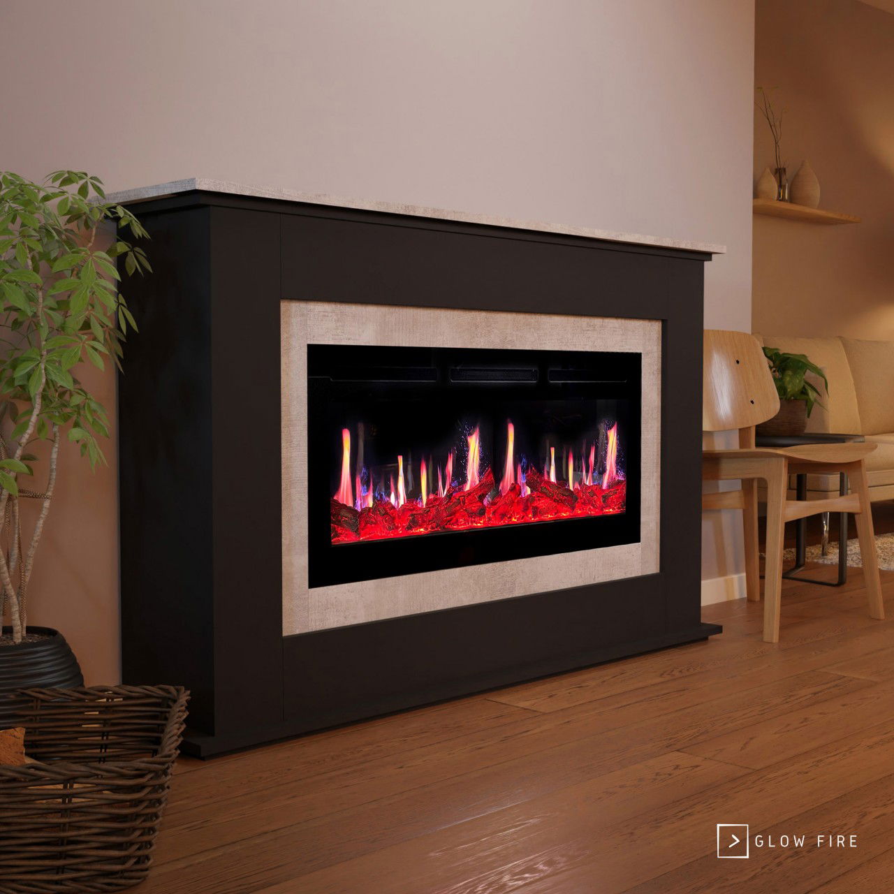Glow Fire SCM-4 Schwarz Elektrokamin 