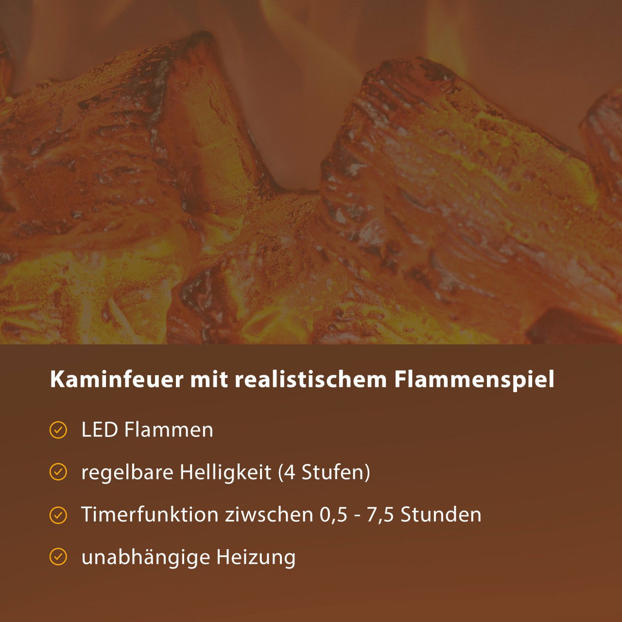 Kaminlicht NEO 5 Schwarz Elektrokamin