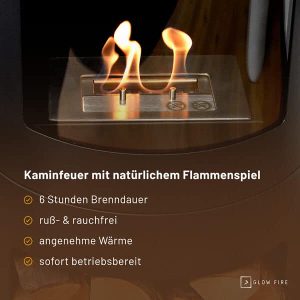 Glow Fire Göteborg Ethanolkamin Schwarz – Bild 5